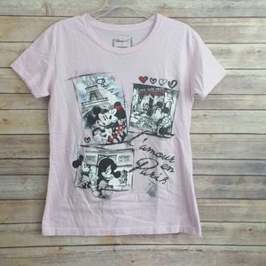 Disney Mickey and Minnie L'amour En Paris Tshirt Size Large